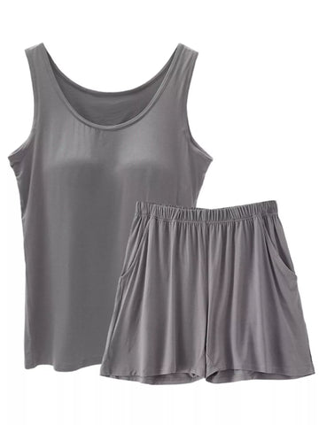 Paola Modal Padded Sleeveless Two Piece Sets