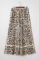 Carmen Khaki Leopard Wide Leg Cropped Pants