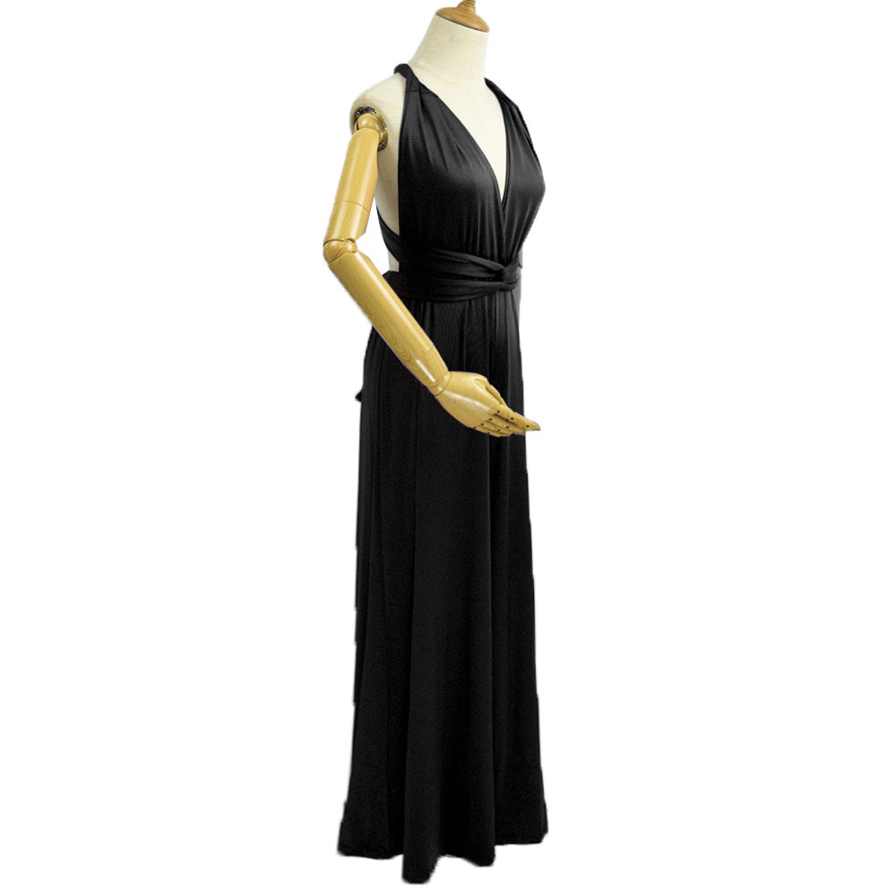 Platform Sexy Women Wear Solid Color Multiple Wear Wide Leg Jumpsuite