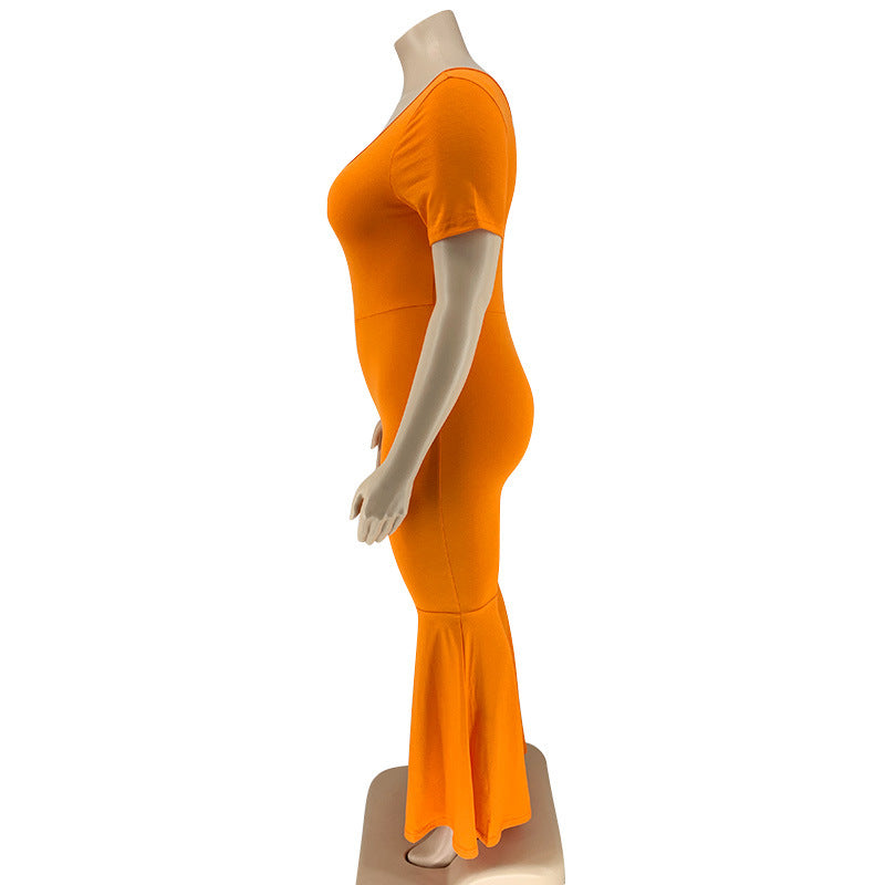 Plus Size Tight-Fitting Solid Color Wide Leg Pants Women Jumpsuit