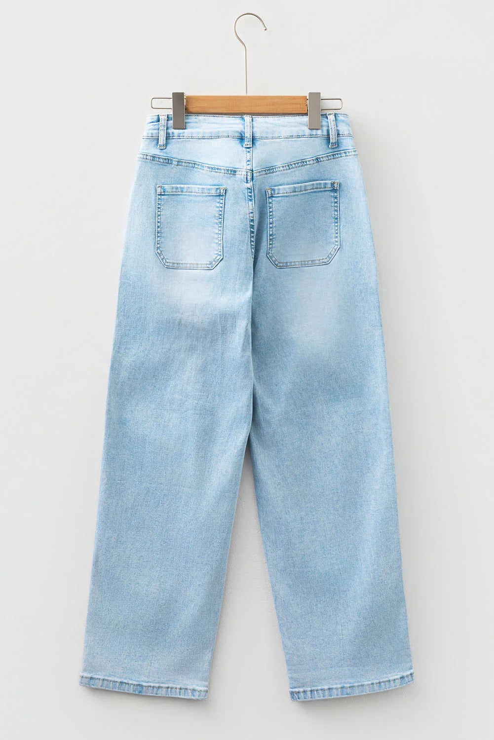 Ivory Detail Drawstring Barrel Jeans