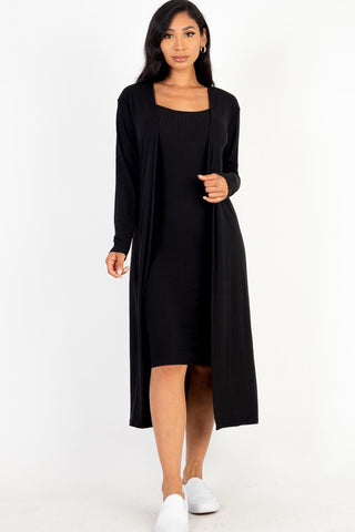 Sanchez Ramirez Ribbed Cami Midi Bodycon Dress