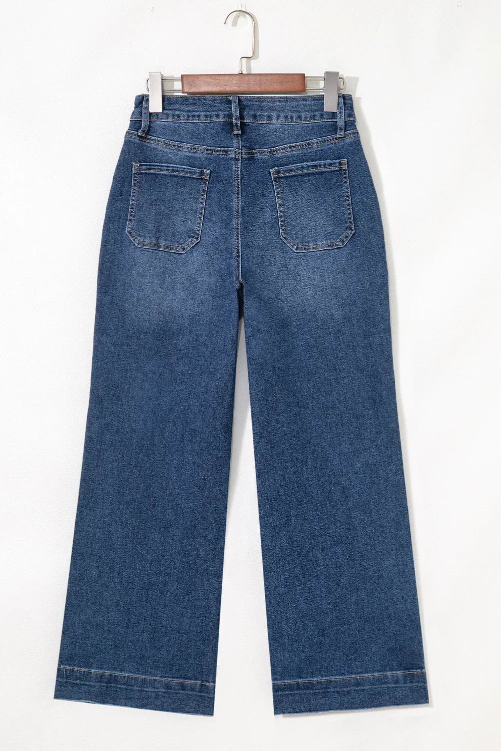 Stacey Ashleigh Blue Cropped High Rise Wide Leg Jeans