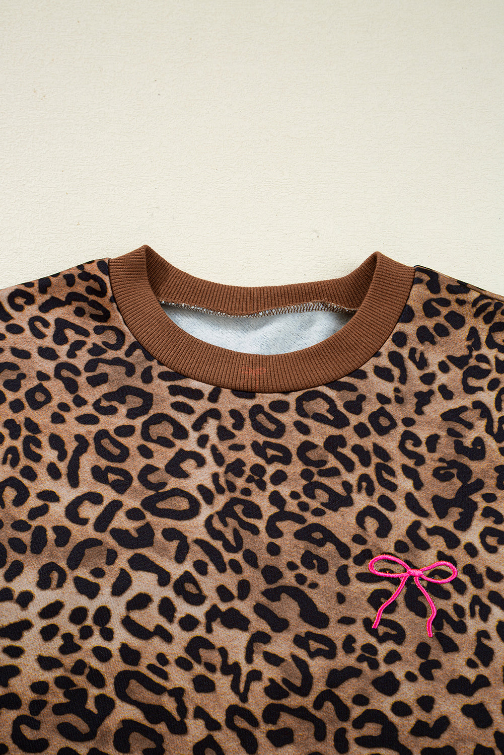 Amalia Leopard Contrast Trim Two Piece Sets