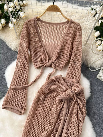 Denisse Knitted Elegant Two Piece Sets