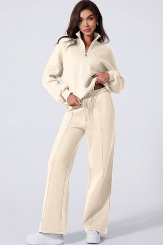Belen Solid Zip-Up Drawstring Two Piece Sets