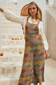West Harlem Multicolour Boho Floral Print Crossed Straps Ankle-length Jumpsuit