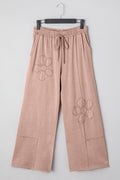 Floral Patch Mineral Wash Terry Knit Pants