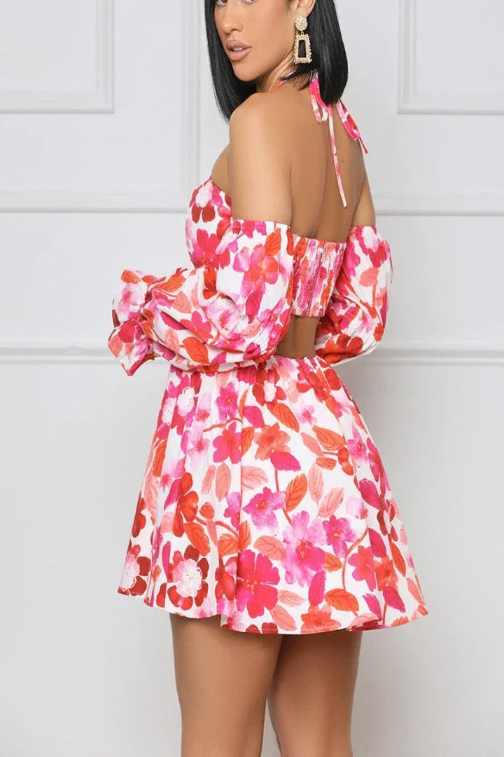 Poppy Fields Cut Out Mini Dress