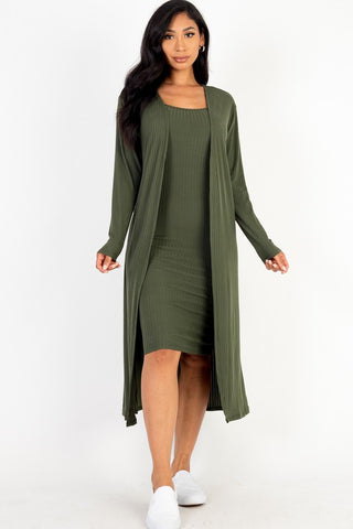 Sanchez Ramirez Ribbed Cami Midi Bodycon Dress