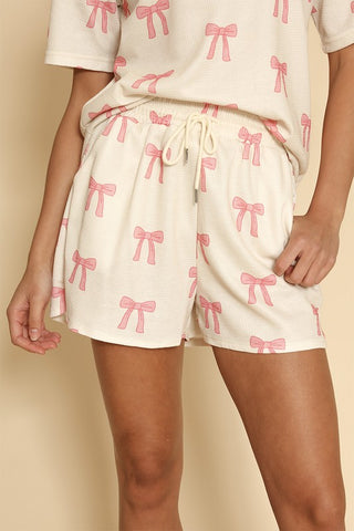 Gigi Novelty Printed Waffle Pajama Two Piece Sets
