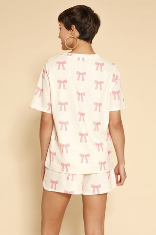Gigi Novelty Printed Waffle Pajama Two Piece Sets