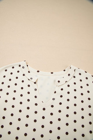 Milka Polka Dot Waffle Lounge Two Piece Sets