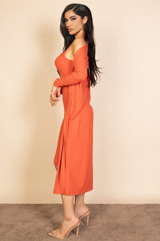 Sanchez Ramirez Ribbed Cami Midi Bodycon Dress