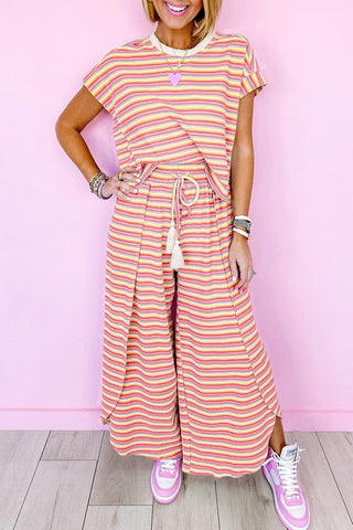 Diana Tasseled String Wide Leg Two Piece Sets