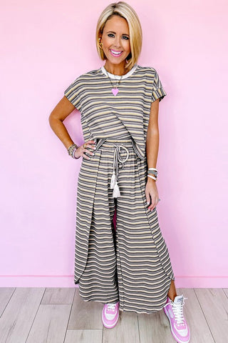 Diana Tasseled String Wide Leg Two Piece Sets