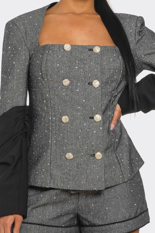 Miranda Double-Breasted Tweed Two Piece Sets