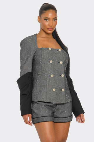 Miranda Double-Breasted Tweed Two Piece Sets