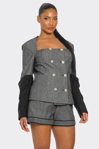 Miranda Double-Breasted Tweed Two Piece Sets