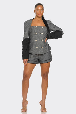 Miranda Double-Breasted Tweed Two Piece Sets