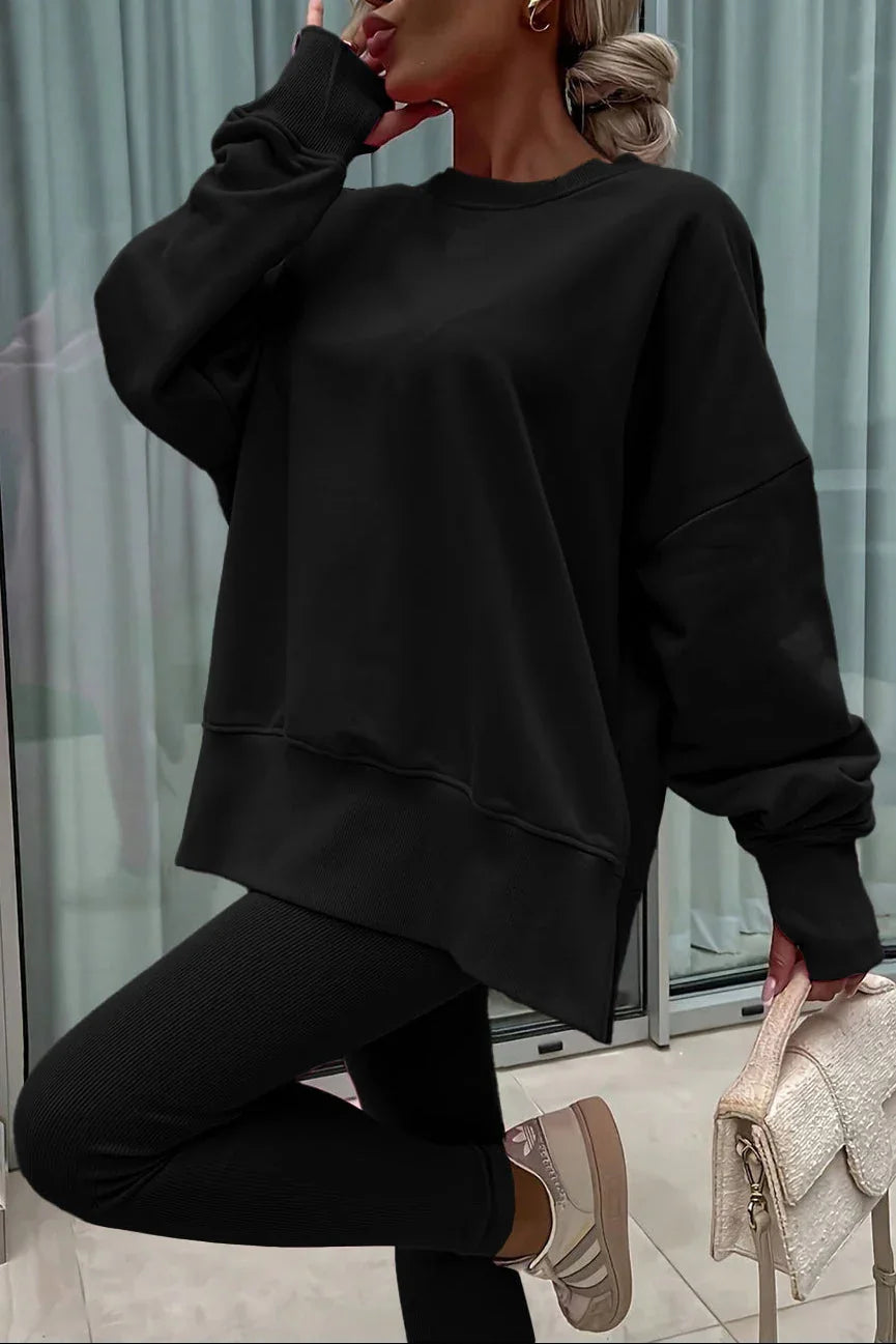 Martha Solid Oversize And Ribbed Two Piece Sets