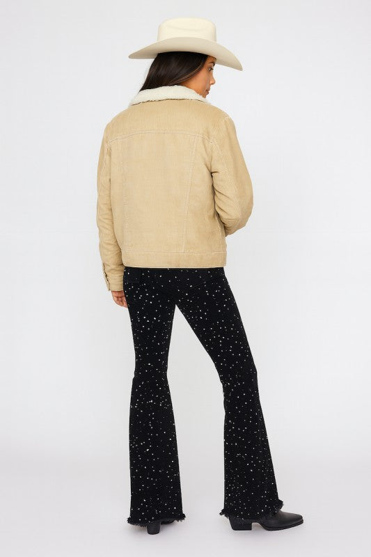 Vegas Glam Bell Bottom Jean in Black Denim