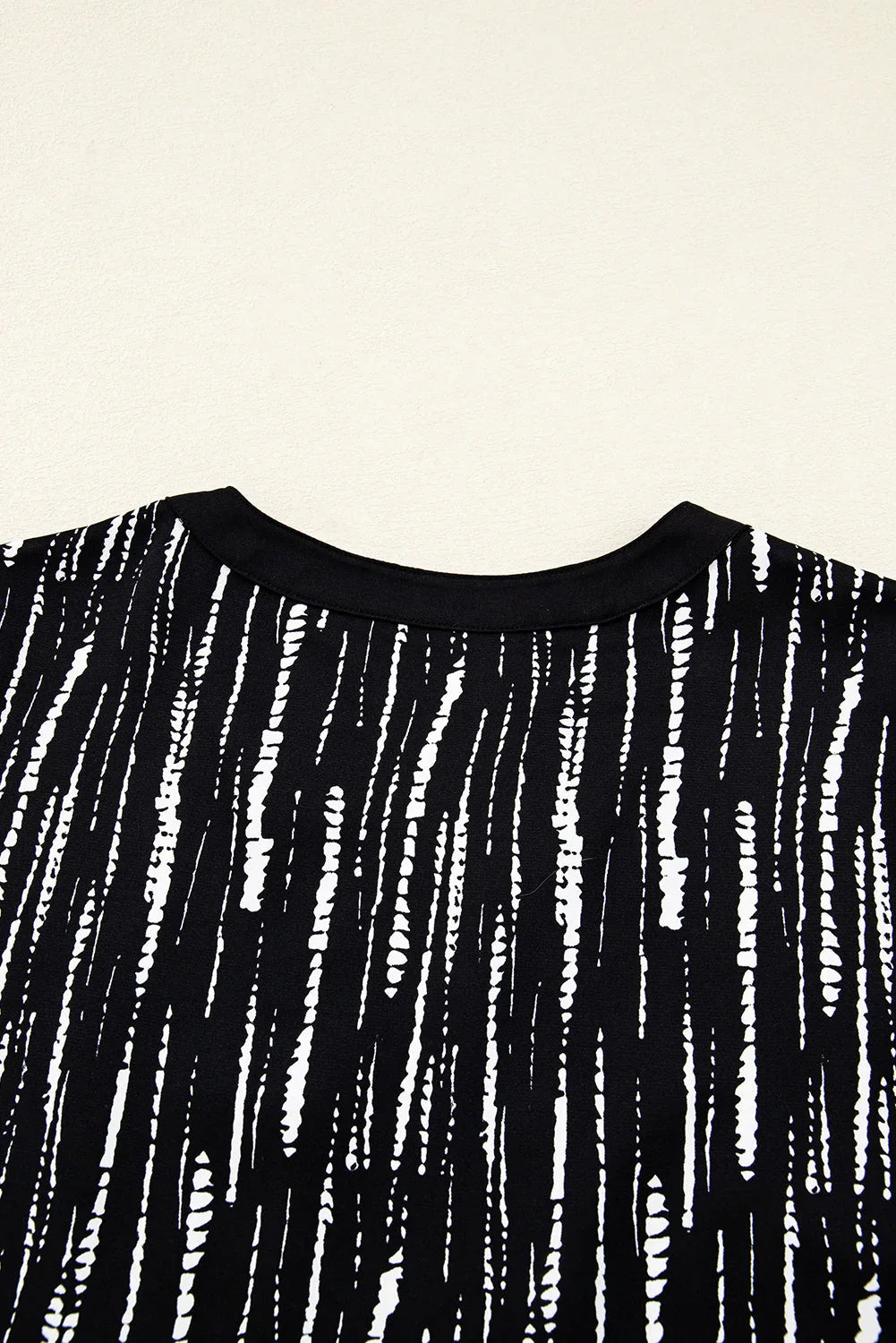 Black Abstract Printed V Neck Fall Blouse