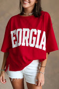 Racing Red GEORGIE Letter Drop Shoulder