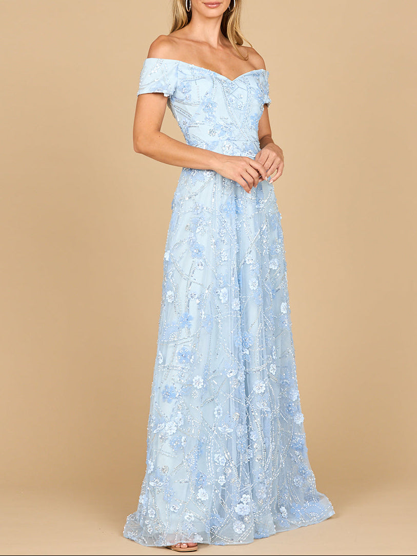 Bayon Off Shoulder A-Line Floral Gown