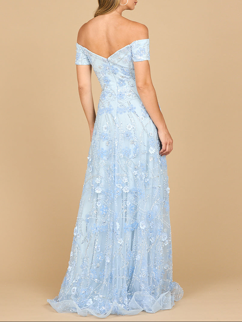 Bayon Off Shoulder A-Line Floral Gown