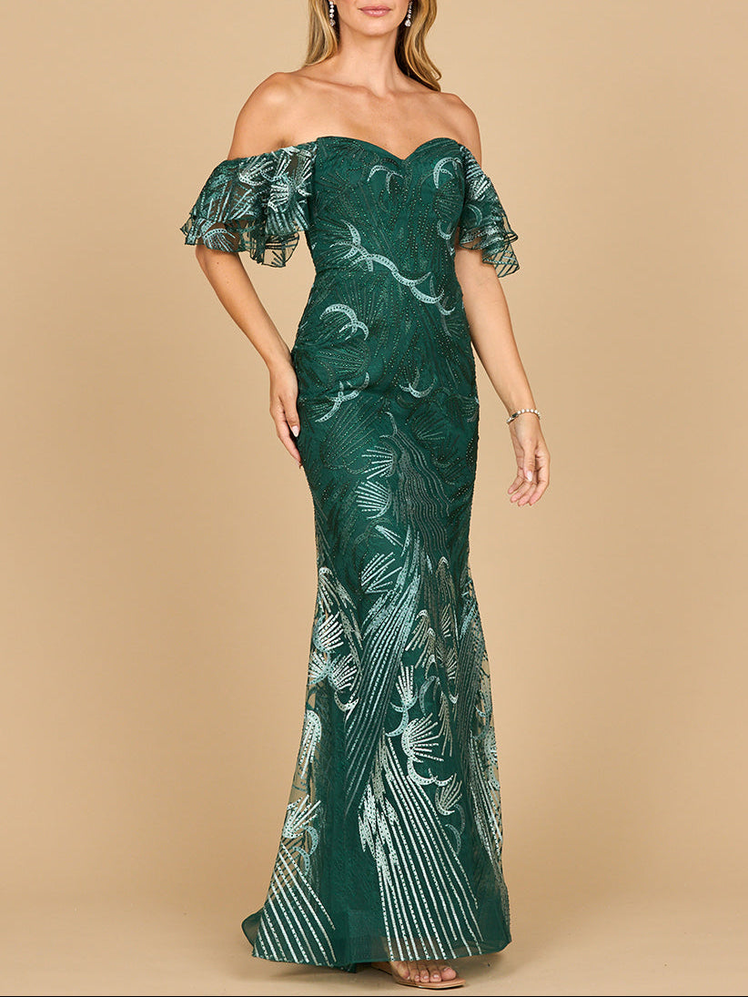 Guachupita Off Shoulder Mermaid Lace Gown Dress