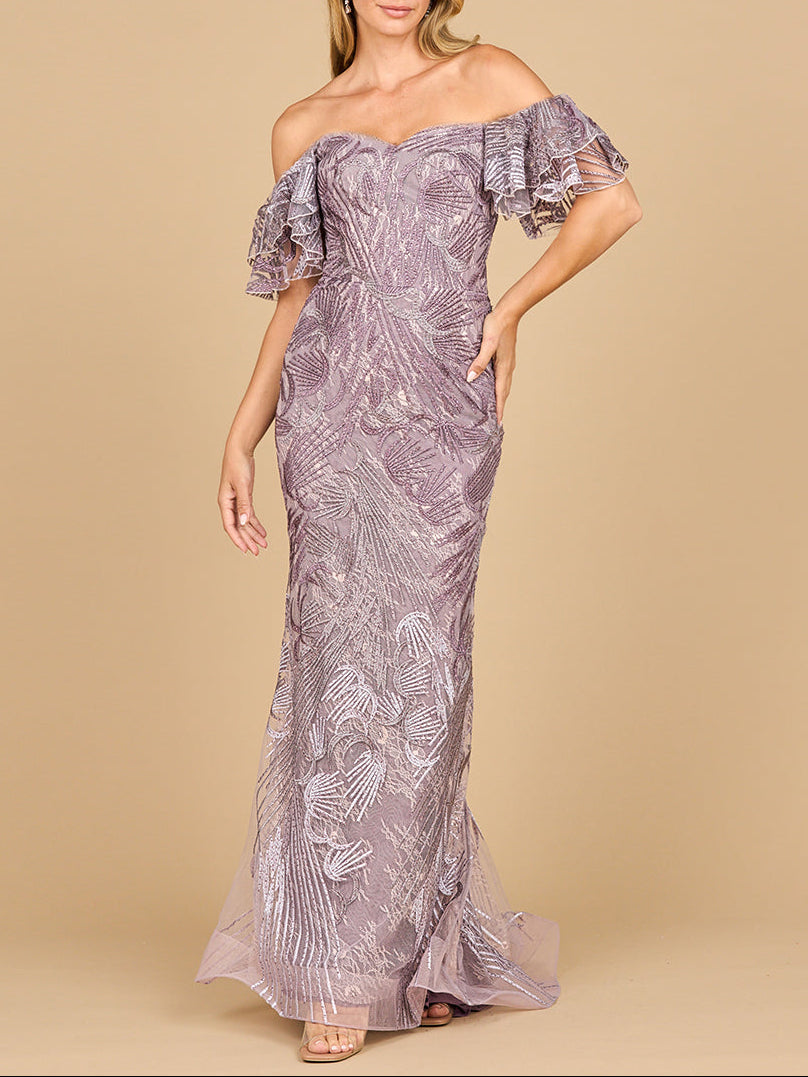Guachupita Off Shoulder Mermaid Lace Gown Dress