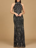 La Vaina Halter Neck Beaded Dress