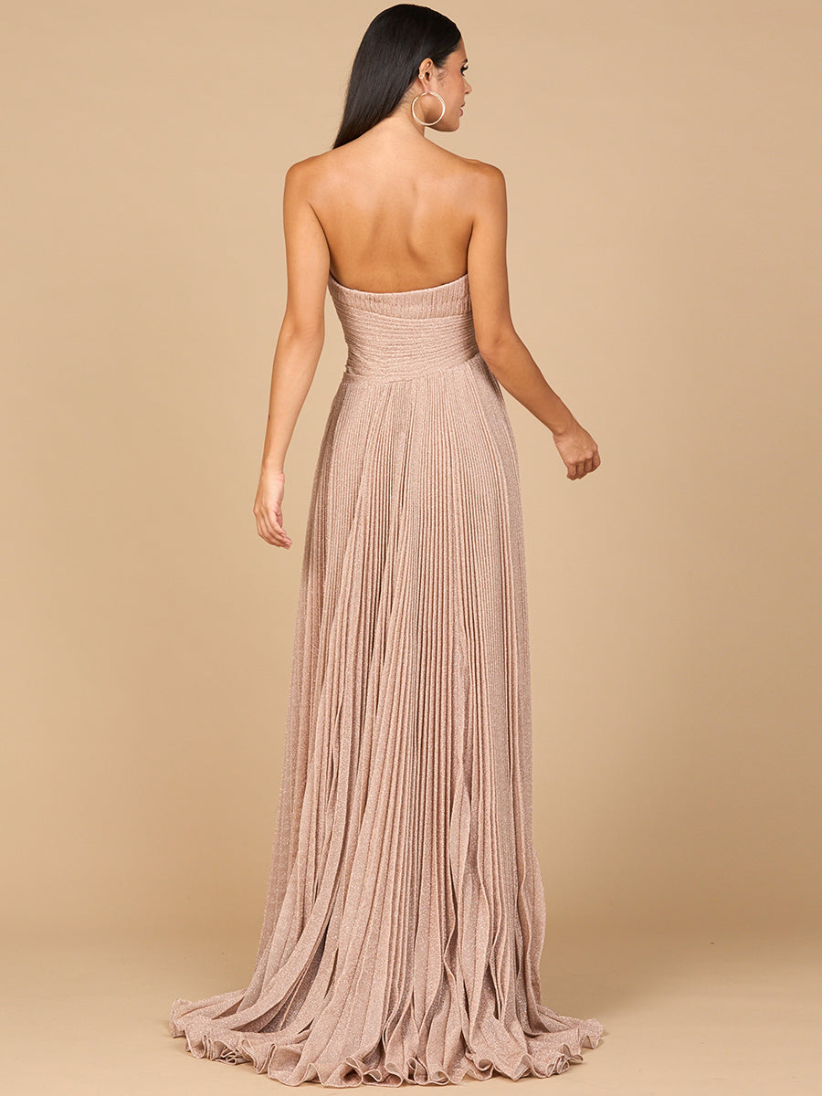 Eyes Catching Flowing Pleated Strapless Dress