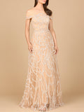 Soft Comfortable Off Shoulder A-line Gown Dress