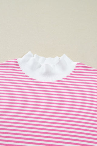 Emilia Stripe Oversize Mock Neck Two Piece Sets