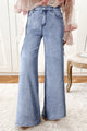 Victoria Beau Blue High Waist Button Zip Fly Bell Bottom Jeans