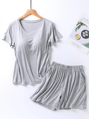 Sarah Padded Round Neck Modal Two Piece Sets