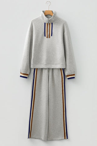 Elisa Stripe Patchwork Pullover Two Piece Sets
