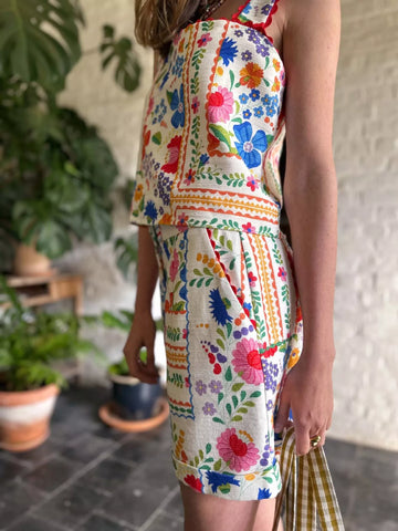 Lorena Floral Print Cami Pocket Two Piece Sets