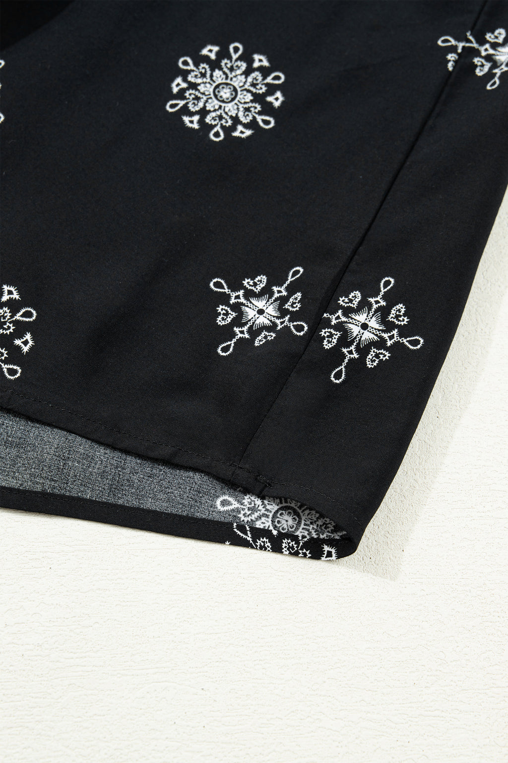 Boho Chic Notched V Neck  Floral Sleeve