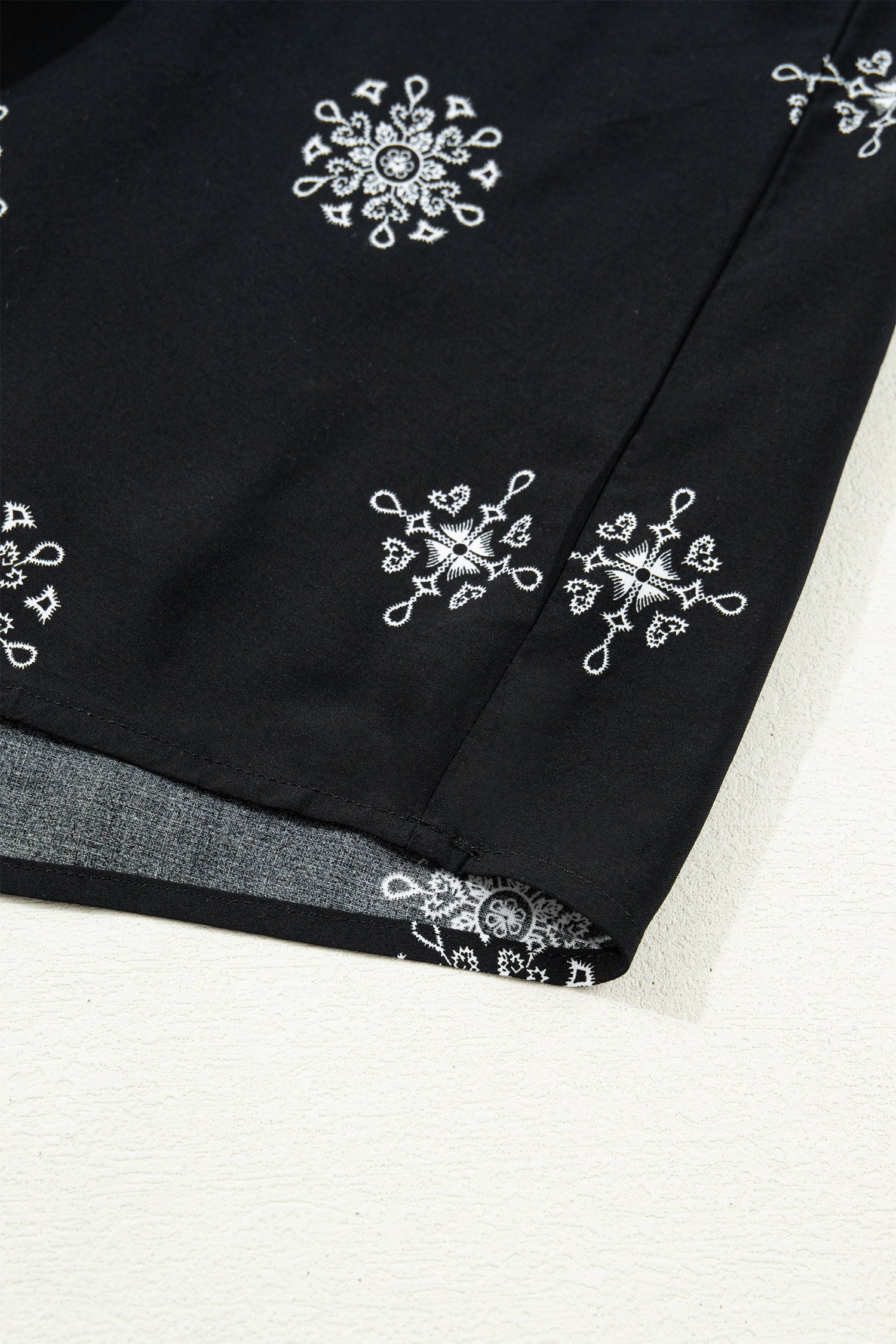 Boho Chic Notched V Neck  Floral Sleeve
