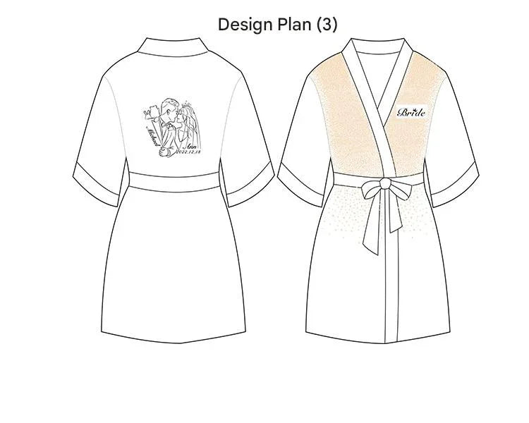 Luxurious Rhinestone Satin Custom Bridal and Bridesmaid Robe – Sparkling Elegance
