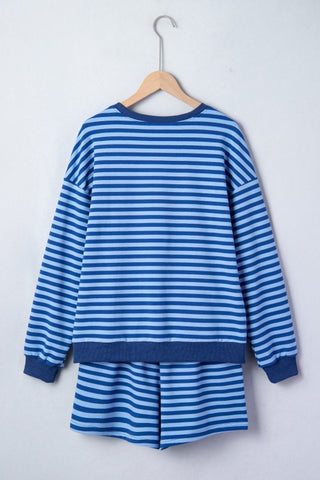 Amira Stripe Long Sleeve Pullover Two Piece Sets