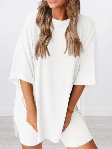 Dinora Full Size Oversized Round Neck Two Piece Sets