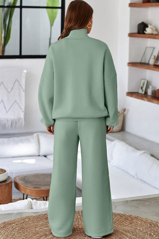 Belen Solid Zip-Up Drawstring Two Piece Sets