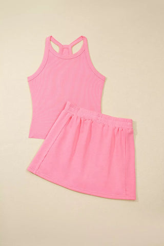 Aome Sleeveless Cropped Pocketed Two Piece Sets