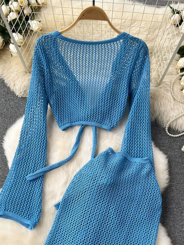 Denisse Knitted Elegant Two Piece Sets