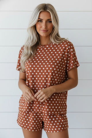 Marian Polka Dot Short Sleeve Two Piece Sets
