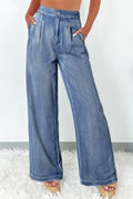 Grannie Dusk Blue Acid Wash Wide Leg High Waist Jeans